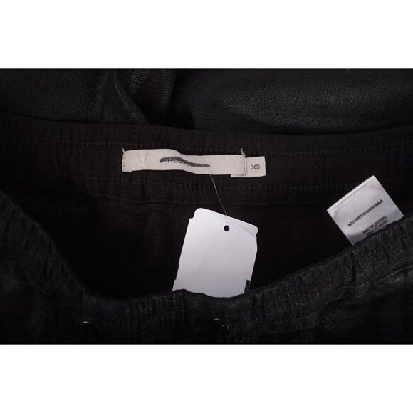 Hudson Jeans Womens Tracker Pants XS Black Coated Elastic Waist linen lyocell - Picture 7 of 7